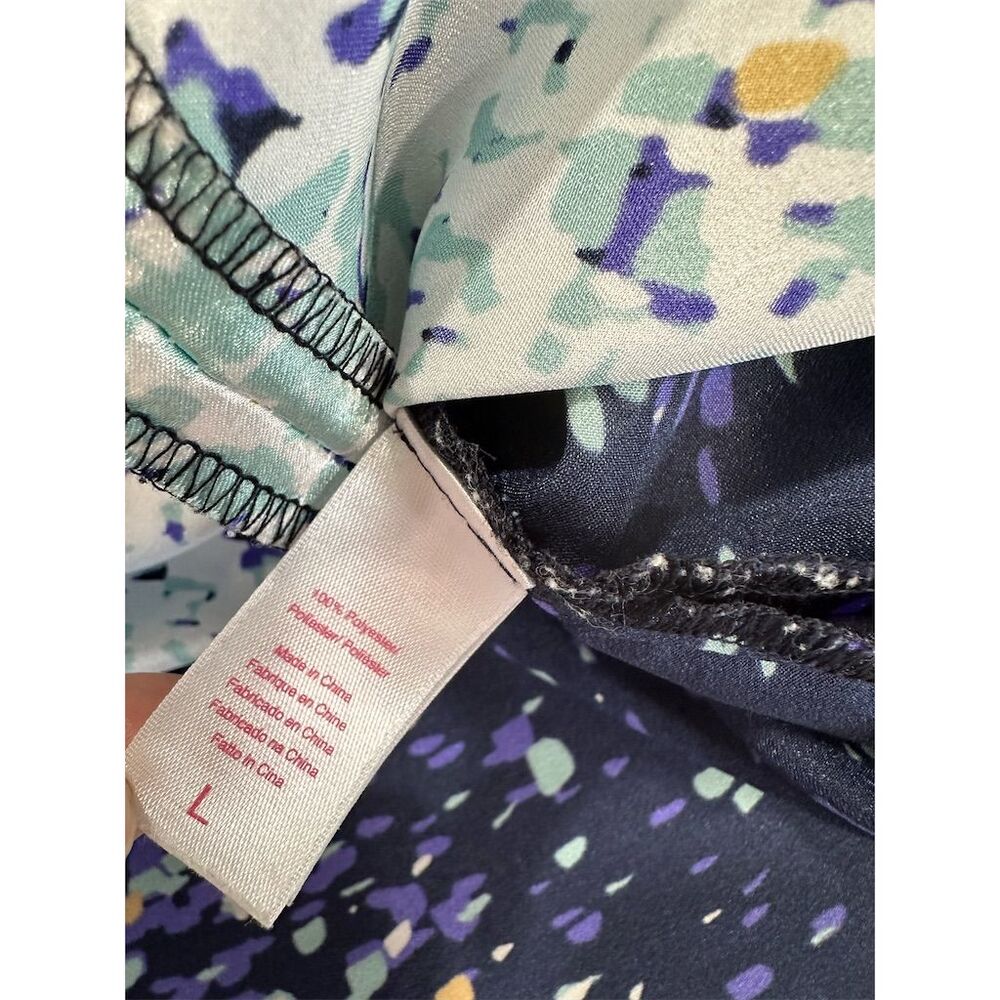 Oscar De La Renta Women's Multicolor‎ Blue zip front Robe Size L - Picture 6 of 8
